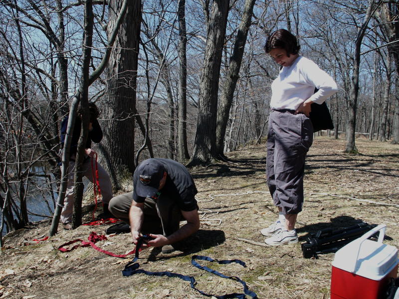 Amy and Darrell Set up a climb...  Karen takes up a supervisory posture