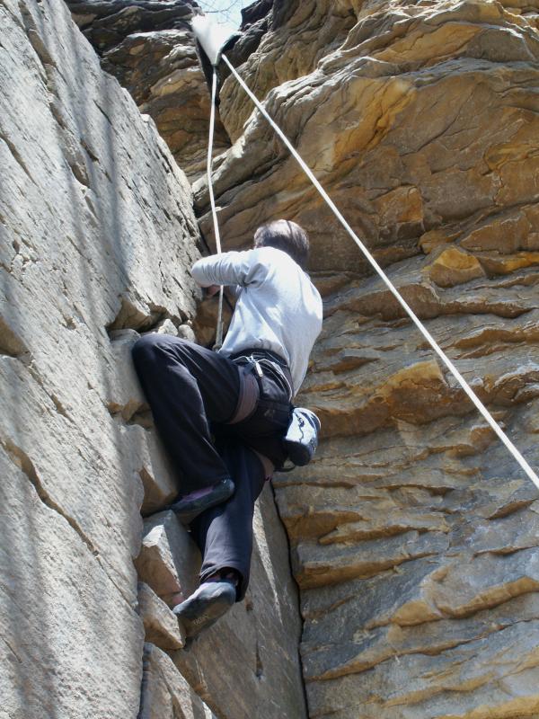 Near top of crack climb
