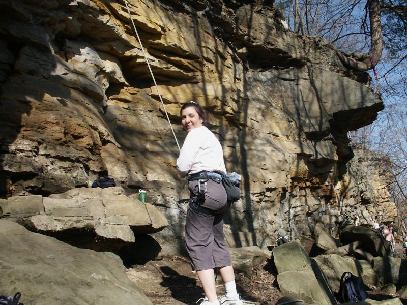 Karen belaying