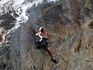 Toro warms up on a 5.12c