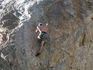 Toro warms up on a 5.12c