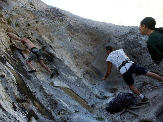 Toro peels onto a 5.10c