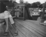 Timi Bouldering the Deck